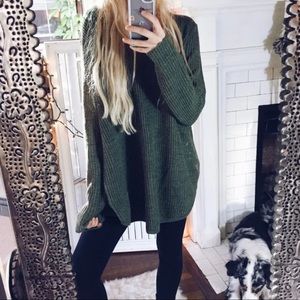 Moss Oversized Knit Ribbed Sweater